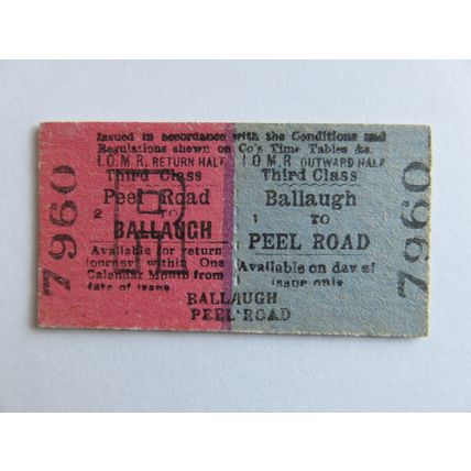 Isle of Man Railway Ballaugh-Peel Road Ticket #101