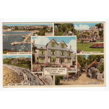 Hazelgrove Hotel Falkland Road Torquay Postcard 1969 Devon