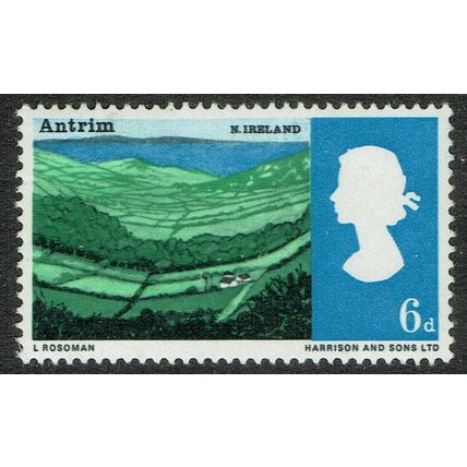 1966 Landscapes 6d Black Emerald & New Blue SG690 UM