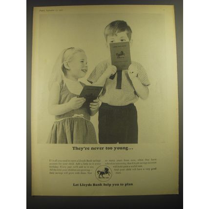 1967 Lloyds Bank Ad - They're never too young