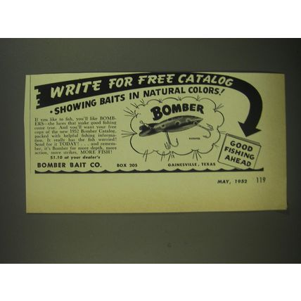 1952 Bomber Bait Co. Lures Advertisement