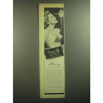 1945 Perma-Lift Bra Ad - Alluring as a sapphire