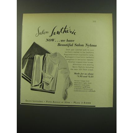 1949 Salon Lentheric Nylons Advertisement