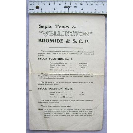 Vintage leaflets: Sepia Tones on Wellington Bromide & S.C.P., Elstree