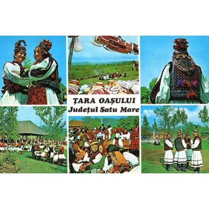 Tara Oasului Romania Folklore Costumes 6 Views Postcard