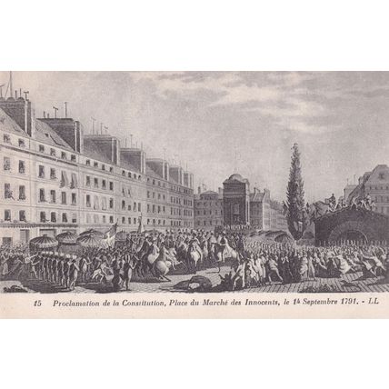 Proclamation de la Constitution Place du Marche Des Innocents Postcard