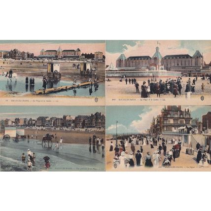 Malo Les Bains Le Casino 4x Antique French Early Colour Postcard s