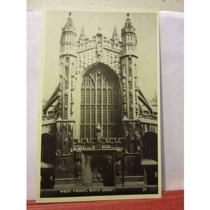 WEST FRONT, BATH ABBEY, BATH. SOMERSET. used vintage postcard 1961 pm =