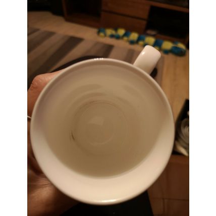 Off White Mug Gold Detail Around Top
