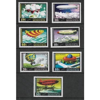MONGOLIA 1977 AIRSHIPS AND BALLOONS SG 1099 - 1105 SET 7 VALS UM MINT #3