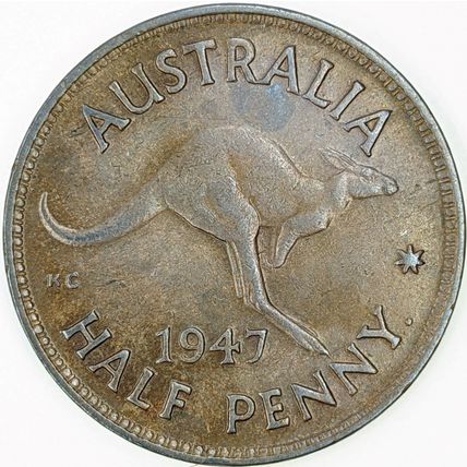 AUSTRALIA 1947 Halfpenny / ½ Penny (Perth Mint) (B - D)