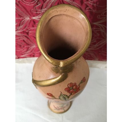 Decorative Feminine Shape Gold Pink Green Red Colourful 17.5” Vase
