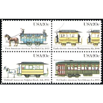 2062b, Mint VF NH Color Omitted ERROR 20¢ Block of Four With Normal Stuart Katz
