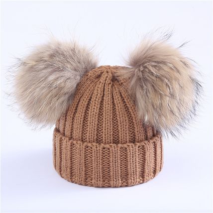 Baby Double Pom Pom Cap Beanie Hat