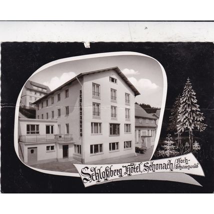 Schonbach Schlossberg Hotel Germany Postcard posted 1965 pinhole and crease