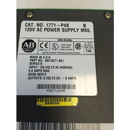 Allen-Bradley 1771-P4S Allen Bradley PLC 120V AC POWER SUPPLY 96219271 B01,BD