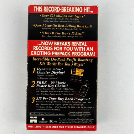 Like Water for Chocolate VHS Video Tape PROMO Screener VERY RARE