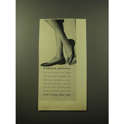 1960 Lord & Taylor Shoes Ad - Capezio pointers