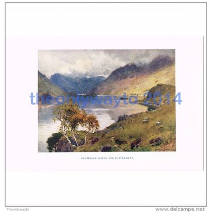 CRUMMOCK WATER AND BUTTERMERE, CUMBRIA, ENGLAND, BOOK ILLUSTRATION, 1925
