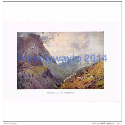 Honister Pass & Buttermere, Cumbria, England, Book Illustration (Print), 1925