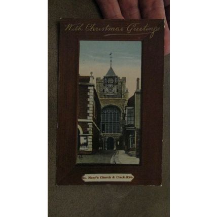 1909 fr Milton Postcard - St Marys Church - Rye, East Sussex -Christmas Greeting