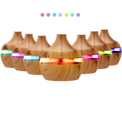 Electric Essential Aroma Oil Diffuser Ultrasonic Wood Grain Room Air Humidifier
