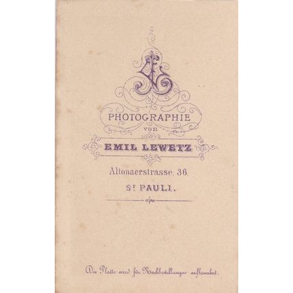 CDV PHOTO -SERIOUS LOOKING COUPLE BY EMIL LEWETZ, ST PAULI