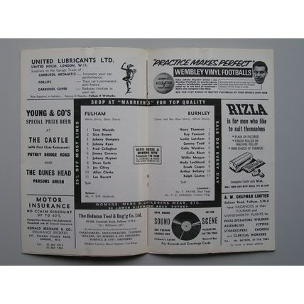 FULHAM v BURNLEY Div1 10/02/1968