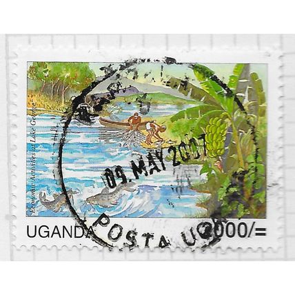 UGANDA 2007 RAMSAR WETLANDS LAKE GEORGE FISHING ECONOMIC WATER 2000/- USED