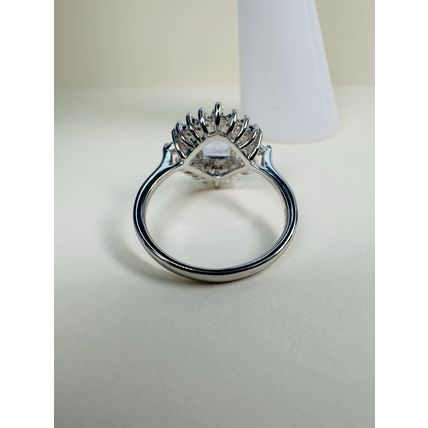 Bomb Party Sz10 Revealed BP Ring Fashion Jewelry RBP Flower Lt Blue Rhodium P