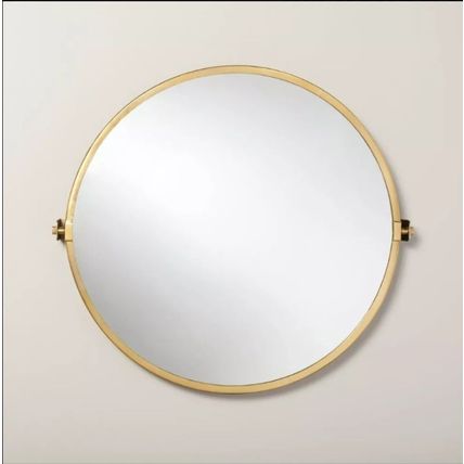 30" Round Bathroom Vanity Pivot Mirror - Brass Finish - Hearth & Hand
