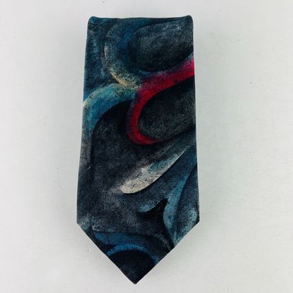Domani Gray Blue Black Necktie Tie