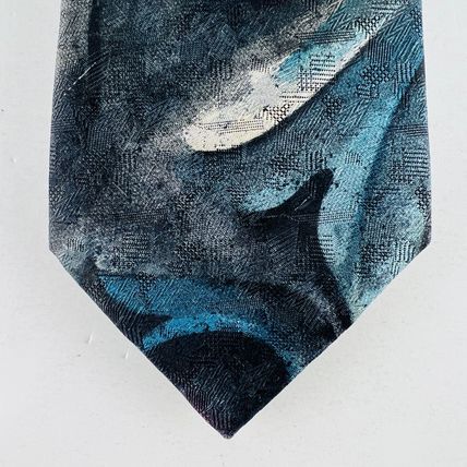 Domani Gray Blue Black Necktie Tie