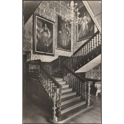 William & Mary Staircase, Treasurer's House, York, c.1960 - Walter Scott RPPC