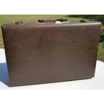 Vintage Dark Brown Leather Attache Briefcase Airway Presto Combination Lock