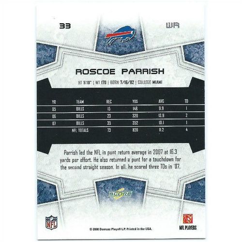 2008 Score - #33 - Roscoe Parrish