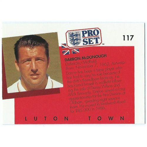 1990/1991 Pro Set Footbal - #117 - Darron McDonough