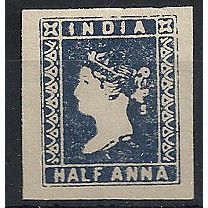 India 1854 SG2 1/2a Blue Mint FORGERY ...