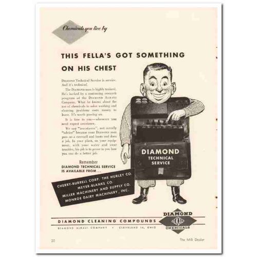 diamond alkali company 1952 technical service chemicals vintage ad