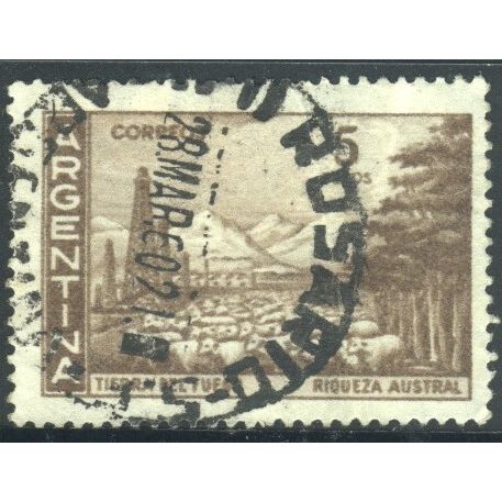 Argentina stamps 1959 - SG952 - 5p brown - Tierra Del Fuego used