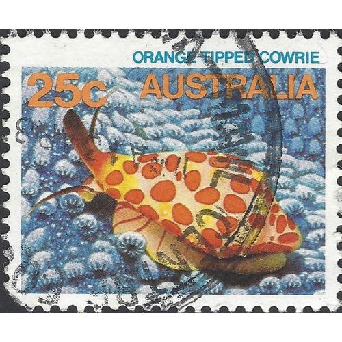 AUSTRALIA, FISH, Orange-tipped Cowrie, blue 1984, 25c, #2