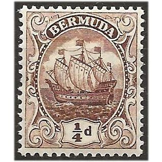 Bermuda 1910 SG44 1/4d Brown Mounted Mint . .. .