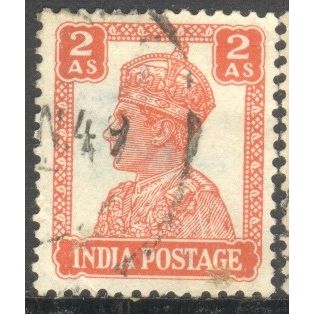 India 1940 - SG 270 - KGV1 2a orange - used 7