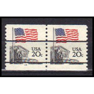 1895b 20c U.S. Flag Very Fine MNH SG CNP Left 14 PreCnx PA0269