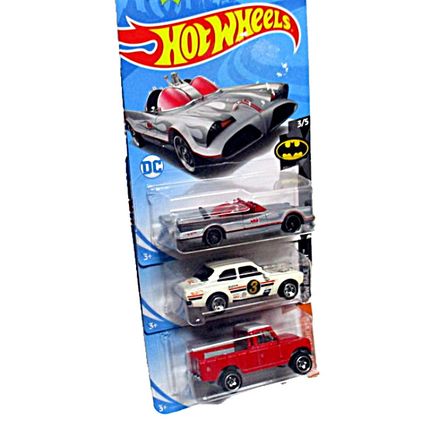 Set*3 Car Models, Land Rover/1970 Ford Escort/Batmobile, HotWheels Scale 1:64