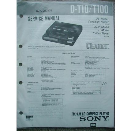 SONY D-T10 / T100 Original Service manual