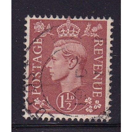 GB 1941-2 GEORGE VI 1½d PALE RED BROWN USED SG487