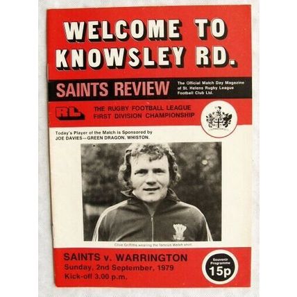 1979 programme St. Helens v. Warrington