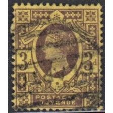 GB, 1887-92 3d deep purple/yellow, SG 203 (Scott #115), used