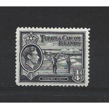 Turks&Caicos.SG194 1/4d Raking Salt (Black).Mounted Mint.Aug24p